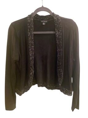 George 
Black Cardigan with Sparkle Trim/Hem
Size 12-14 Women’s 
New
